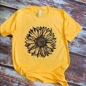 Sunflower screen print shirt